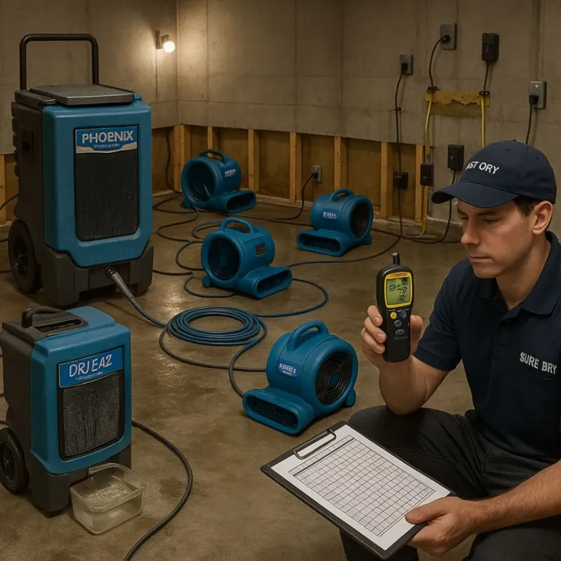 Structural Drying and Dehumidification process in Julian, CA